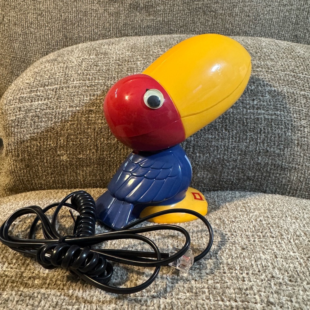 Vintage KU Kansas University Jayhawks Mascot Telephone Not tested - Picture 7 of 8